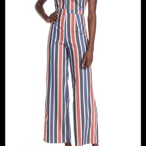 Patriotic stripe wide leg jumpsuit